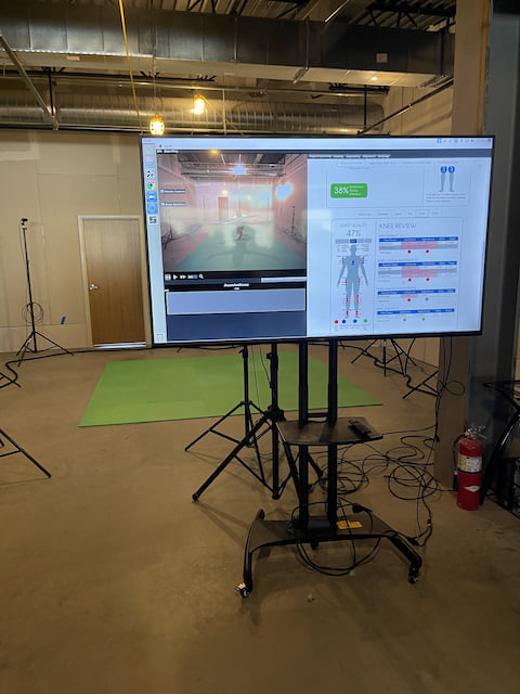 Sano Motion Capture screen and set up for open house event