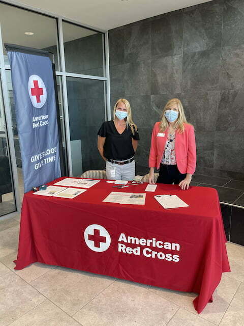 sano red cross blood drive open house booth